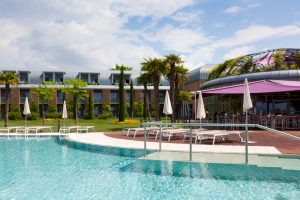 Vista della piscina dell'Hotel Corte Valier